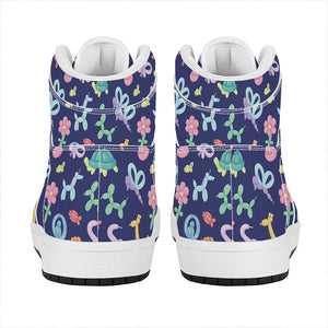 Animal Balloon Pattern Print High Top Leather Sneakers