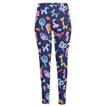 Animal Balloon Pattern Print High-Waisted Pocket Leggings
