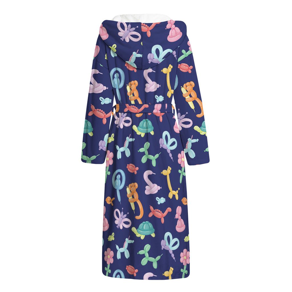 Animal Balloon Pattern Print Hooded Bathrobe
