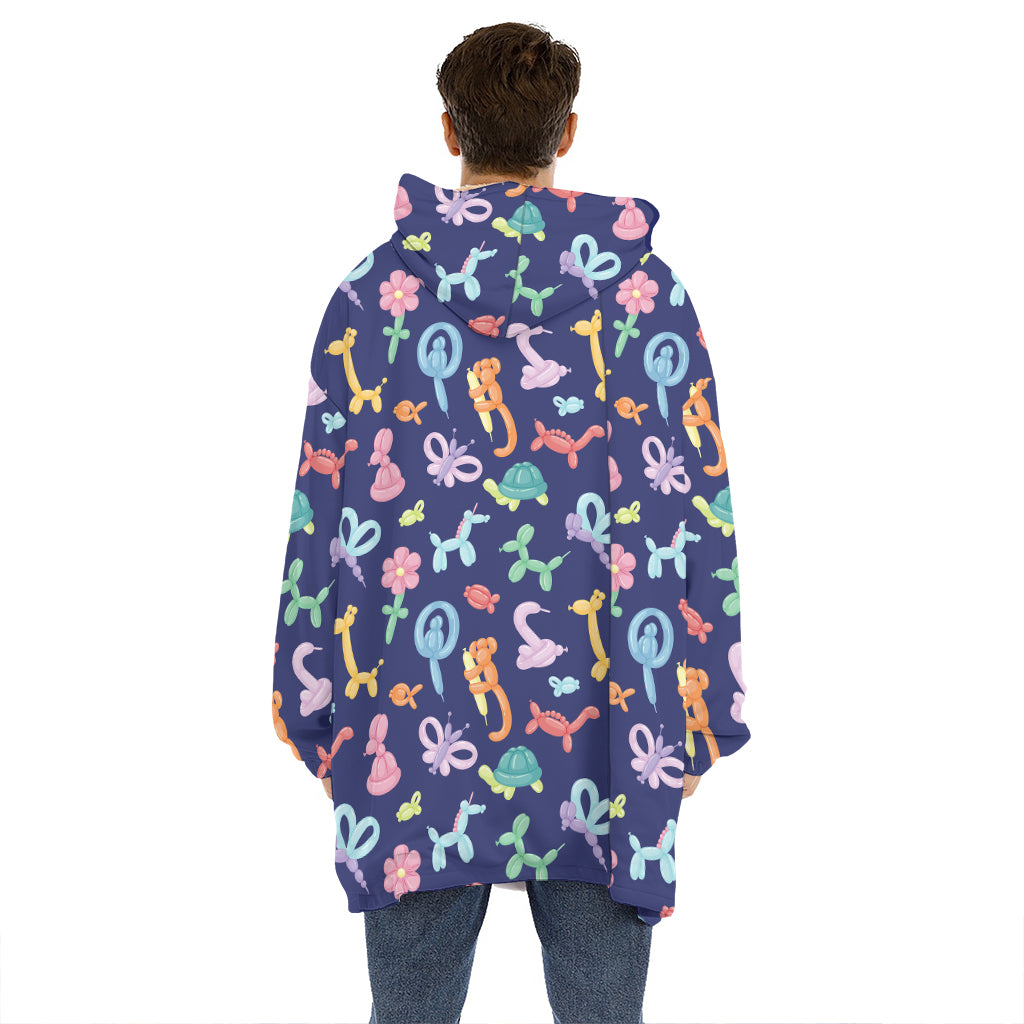 Animal Balloon Pattern Print Hoodie Blanket