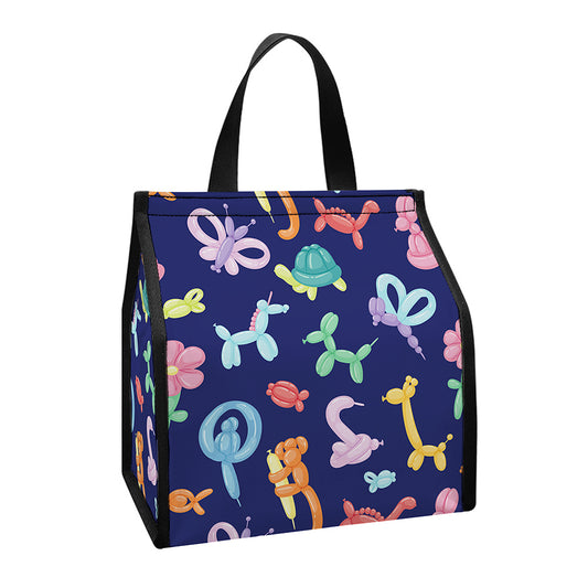 Animal Balloon Pattern Print Insulated Lunch Tote