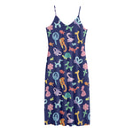 Animal Balloon Pattern Print Jersey Midi Cami Dress