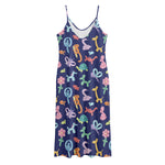 Animal Balloon Pattern Print Jersey Midi Cami Dress