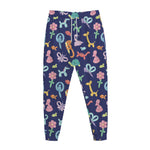 Animal Balloon Pattern Print Jogger Pants