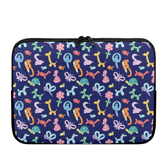 Animal Balloon Pattern Print Laptop Sleeve