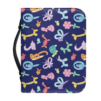 Animal Balloon Pattern Print Leather Bible Cover