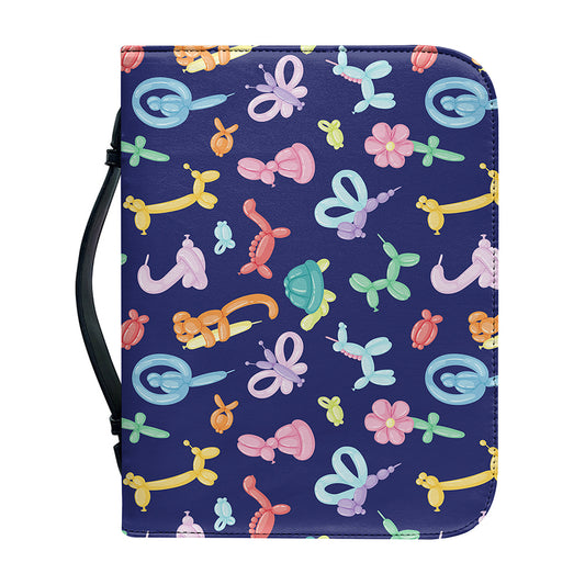 Animal Balloon Pattern Print Leather Bible Cover