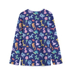 Animal Balloon Pattern Print Long Sleeve Short Coat