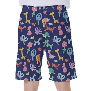 Animal Balloon Pattern Print Men's Beach Shorts