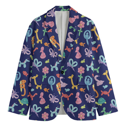 Animal Balloon Pattern Print Men's Blazer