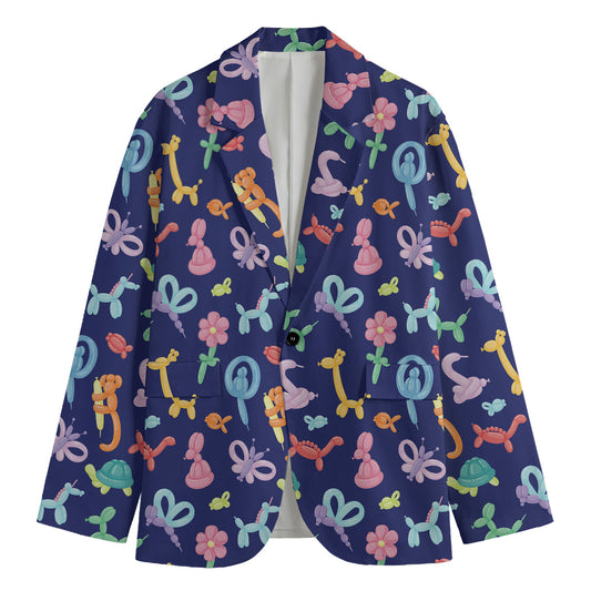 Animal Balloon Pattern Print Men's Blazer