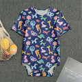 Animal Balloon Pattern Print Men's Bodysuit