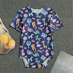 Animal Balloon Pattern Print Men's Bodysuit