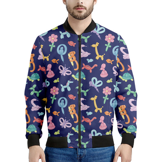 Animal Balloon Pattern Print Men's Bomber Jacket
