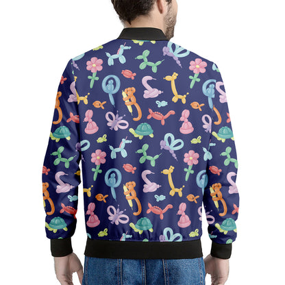 Animal Balloon Pattern Print Men's Bomber Jacket