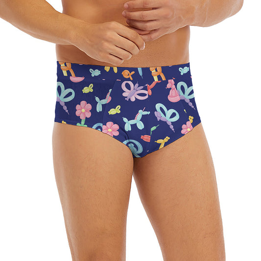Animal Balloon Pattern Print Men's Briefs