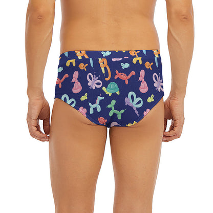 Animal Balloon Pattern Print Men's Briefs