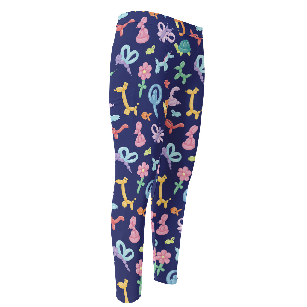 Animal Balloon Pattern Print Men's Compression Pants