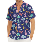Animal Balloon Pattern Print Men's Deep V-Neck Shirt