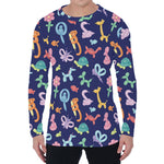 Animal Balloon Pattern Print Men's Long Sleeve T-Shirt