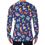 Animal Balloon Pattern Print Men's Long Sleeve T-Shirt