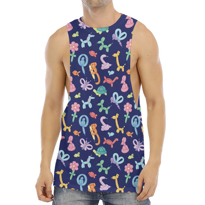 Animal Balloon Pattern Print Men's Muscle Tank Top
