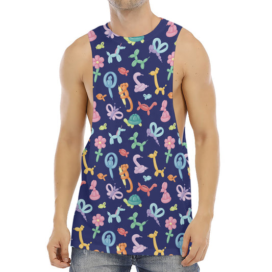 Animal Balloon Pattern Print Men's Muscle Tank Top