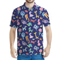 Animal Balloon Pattern Print Men's Polo Shirt