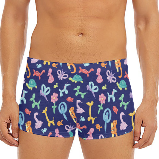 Animal Balloon Pattern Print Men's Short Boxer Briefs