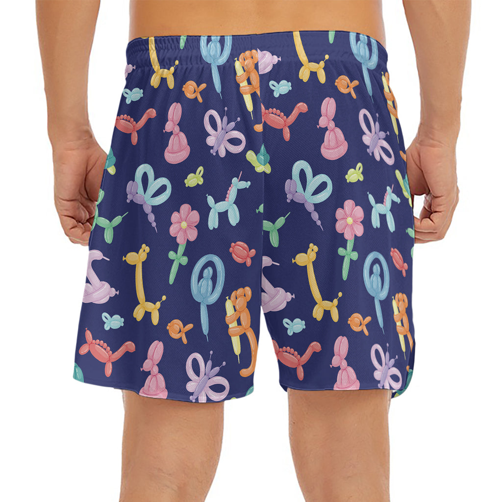 Animal Balloon Pattern Print Men's Split Running Shorts