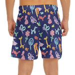 Animal Balloon Pattern Print Men's Split Running Shorts