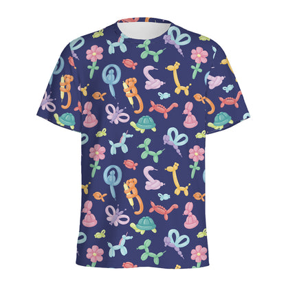 Animal Balloon Pattern Print Men's Sports T-Shirt