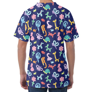 Animal Balloon Pattern Print Men's Velvet T-Shirt