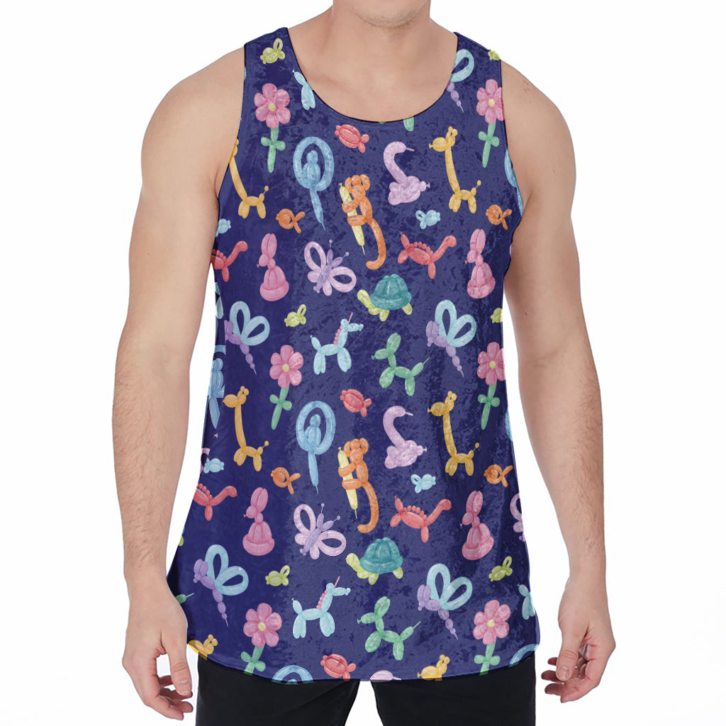 Animal Balloon Pattern Print Men's Velvet Tank Top