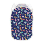 Animal Balloon Pattern Print Mesh Laundry Hamper