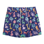 Animal Balloon Pattern Print Mesh Shorts
