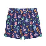 Animal Balloon Pattern Print Mesh Shorts