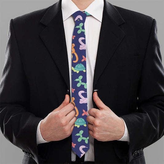 Animal Balloon Pattern Print Necktie