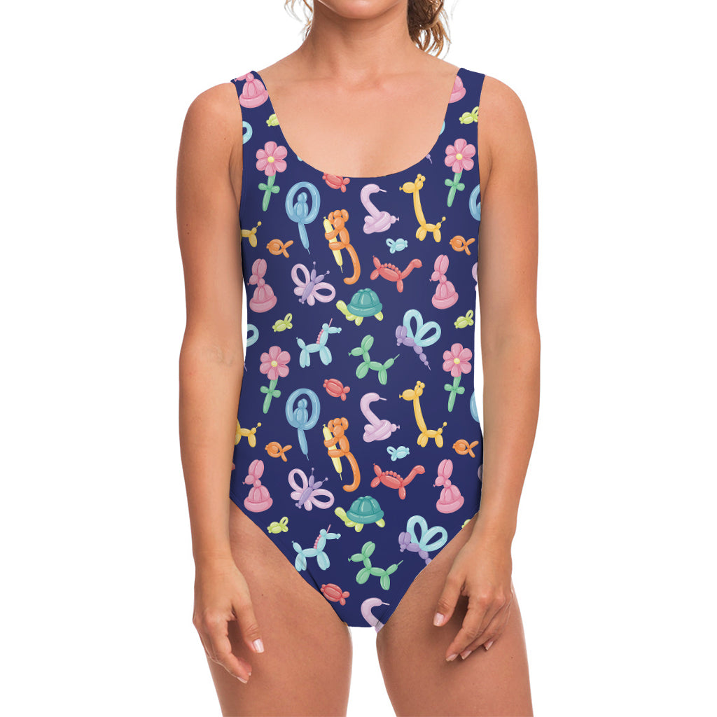 Animal Balloon Pattern Print One Piece Swimsuit