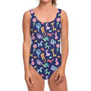 Animal Balloon Pattern Print One Piece Swimsuit