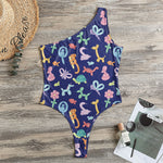 Animal Balloon Pattern Print One Shoulder Bodysuit