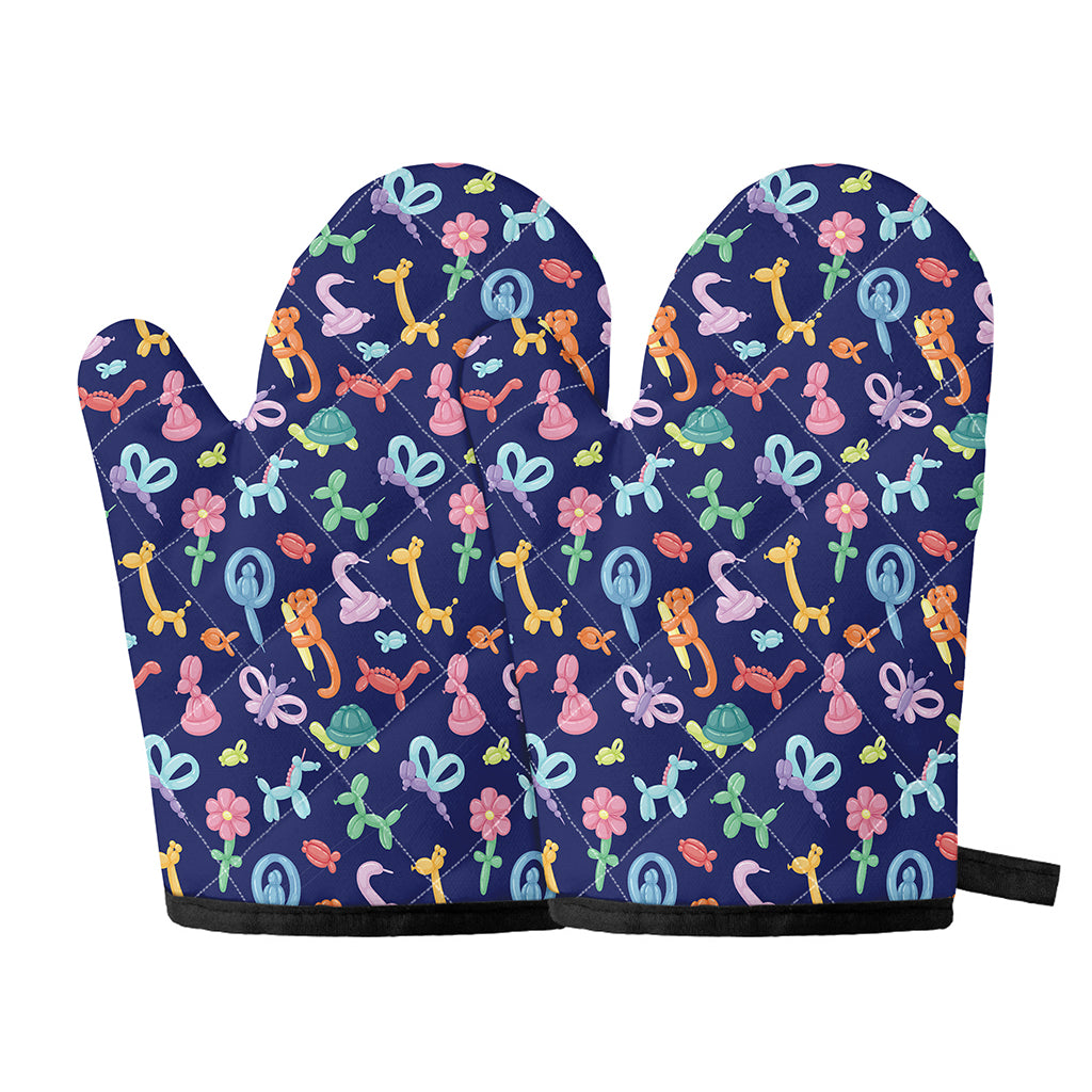 Animal Balloon Pattern Print Oven Mitts