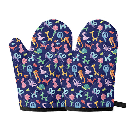 Animal Balloon Pattern Print Oven Mitts