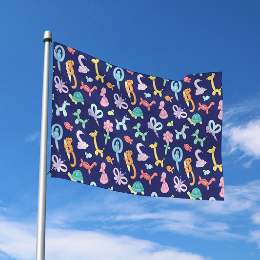 Animal Balloon Pattern Print Polyester Flag