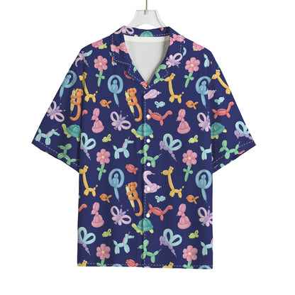Animal Balloon Pattern Print Rayon Hawaiian Shirt