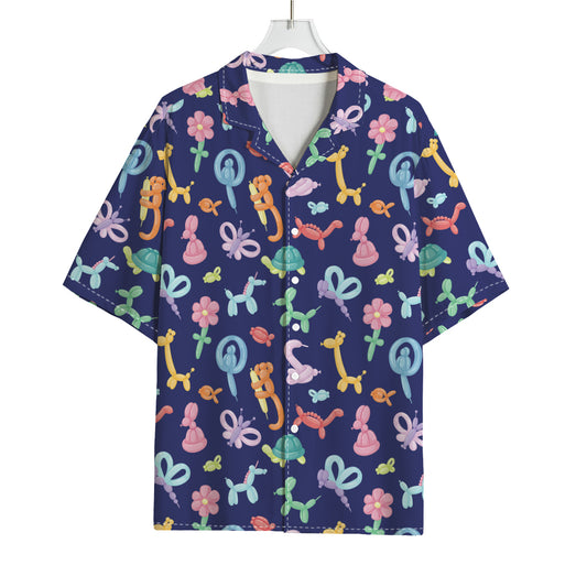 Animal Balloon Pattern Print Rayon Hawaiian Shirt