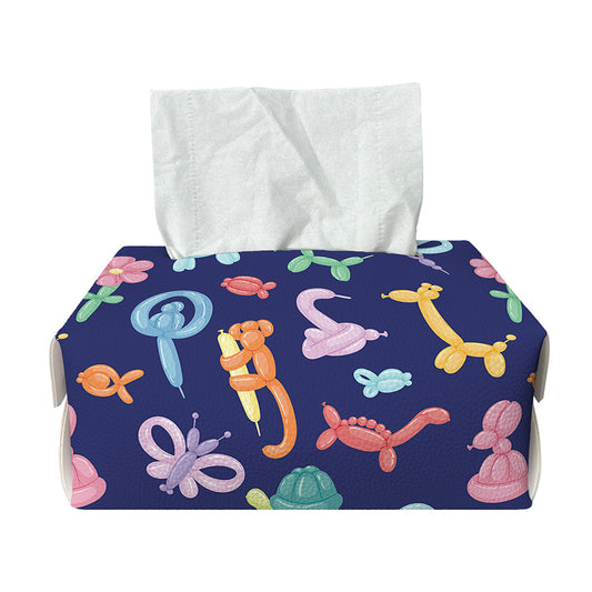 Animal Balloon Pattern Print Rectangle Tissue Box Cover