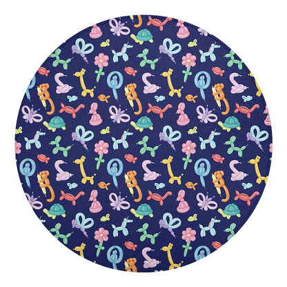 Animal Balloon Pattern Print Round Blanket