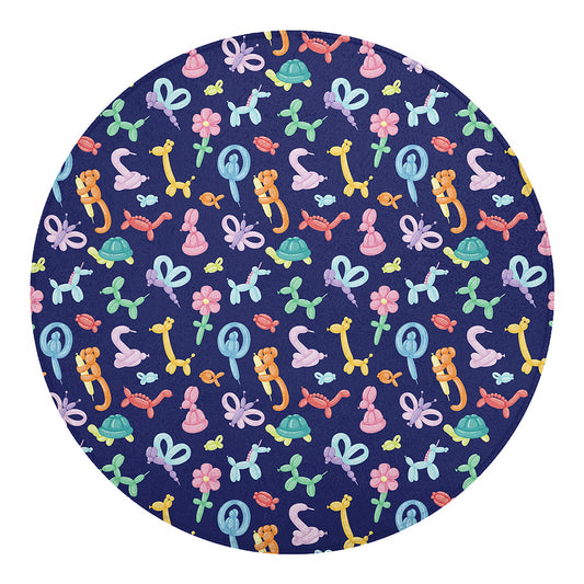 Animal Balloon Pattern Print Round Blanket