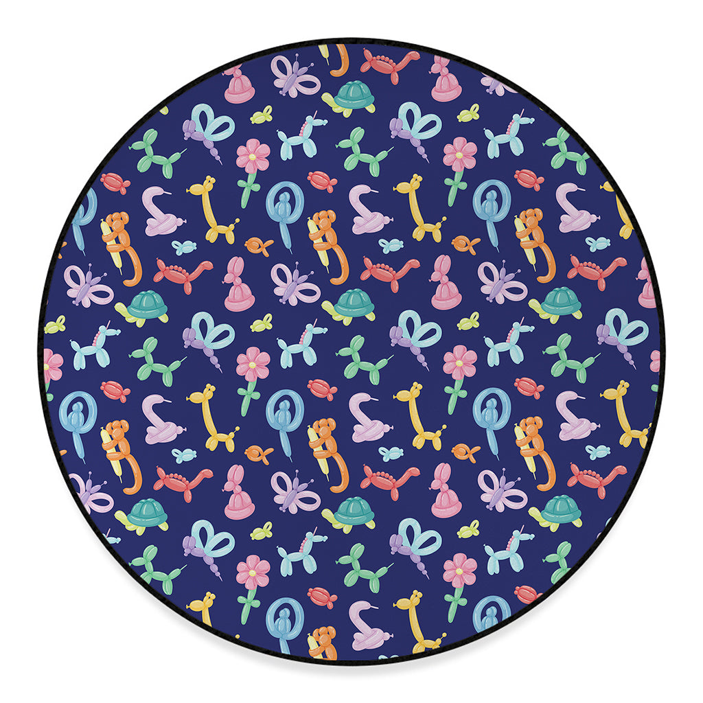 Animal Balloon Pattern Print Round Floor Mat